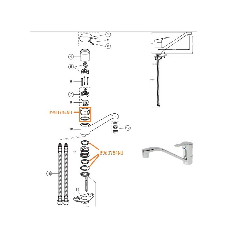 Комплект прокладок Vidima B960784NU-570-B960784NU-Комплект прокладок ...