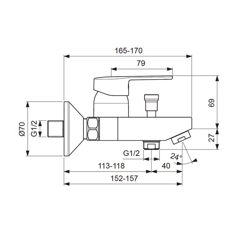 Смеситель для ванны/душа VIDIMA LOGIK BA279AA-92-BA279AA-Смеситель ...