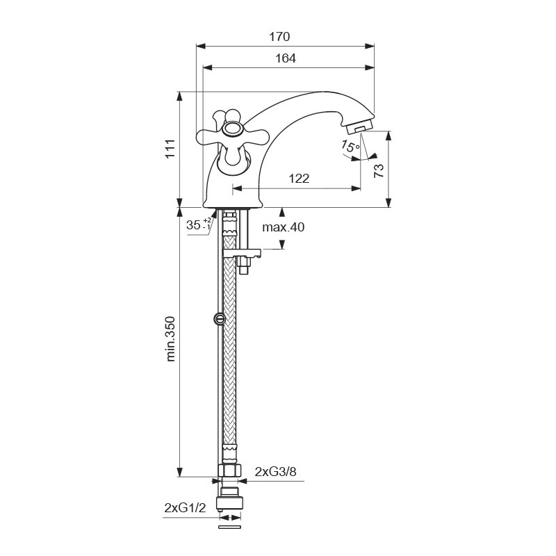 Смеситель для умывальника VIDIMA RETRO BA117AA-115-BA117AA-Смеситель ...