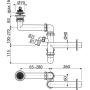 Сифон для мойки экономящий пространство с подводкой, Alcadrain (AlcaPLAST), A870P-DN40